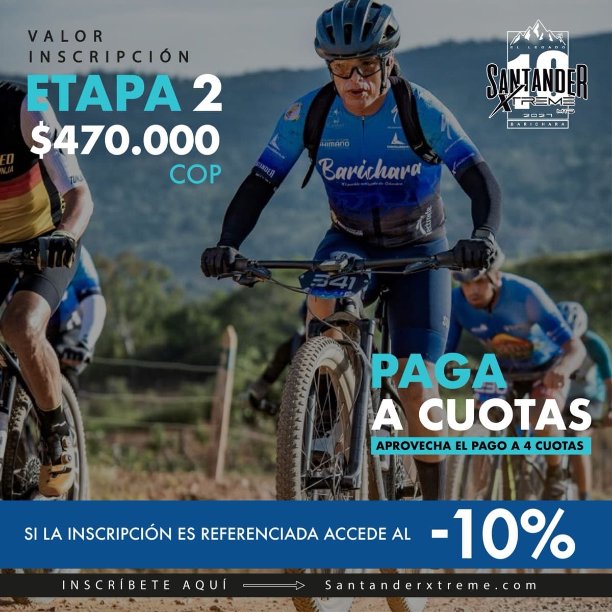 Pieza del valor de la inscripción de Segunda etapa: pago a cuotas y descuento por inscripción referenciada